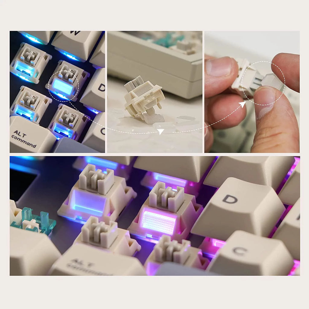 Wireless/Wired Mechanical Keyboard, 65% Hot Swappable Aluminum CNC Casing K5186