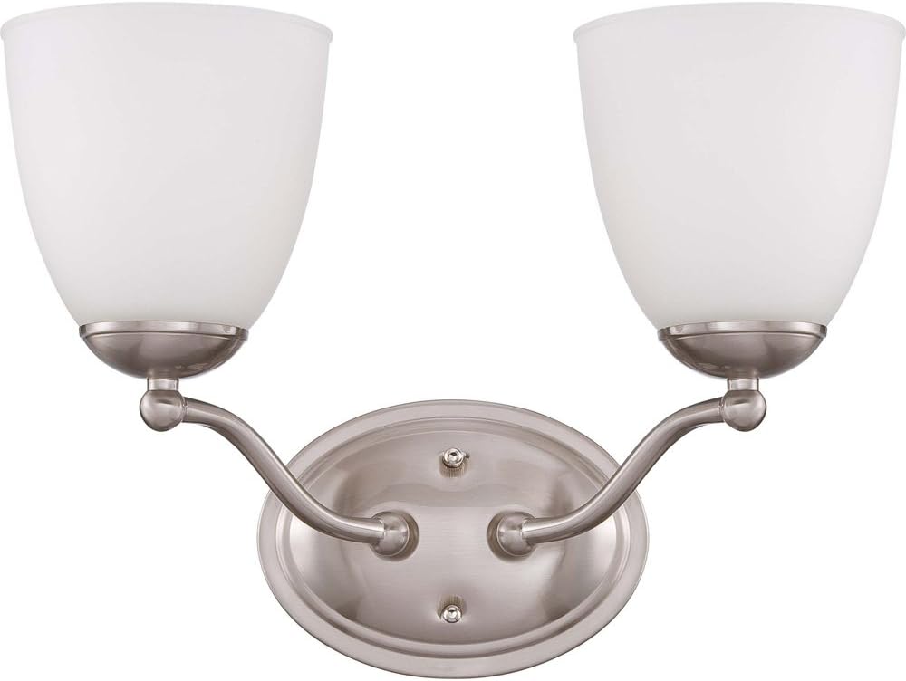 Three Light Vanity Frosted Glass Brushed Nickel Fixture R304