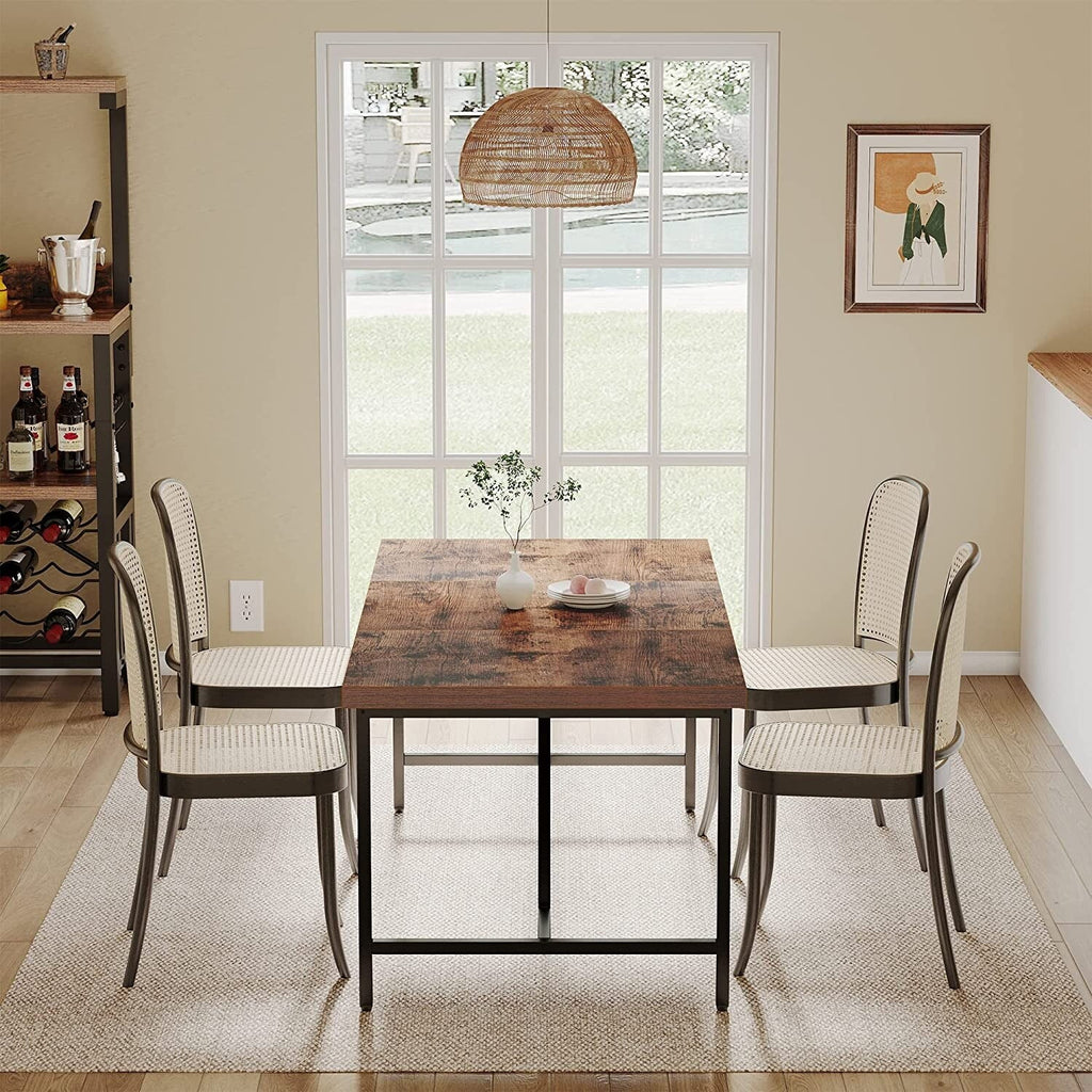 70 x 35 Inch Large Wood Dining Table with Metal Frame U7276