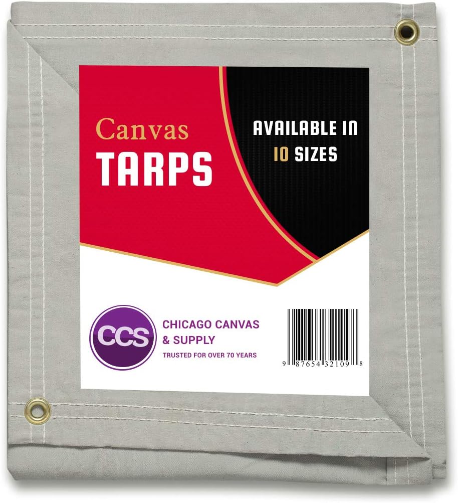 Waterproof Canvas Tarp with Grommets, Brown, 6 by 8 Feet Pack of 2 O235124