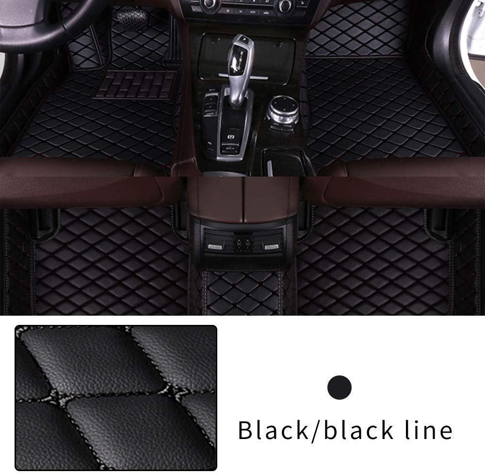 Custom Car Floor Mat XPE Leather Black Beige J9963