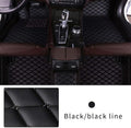 Custom Car Floor Mat XPE Leather Black Beige J9963