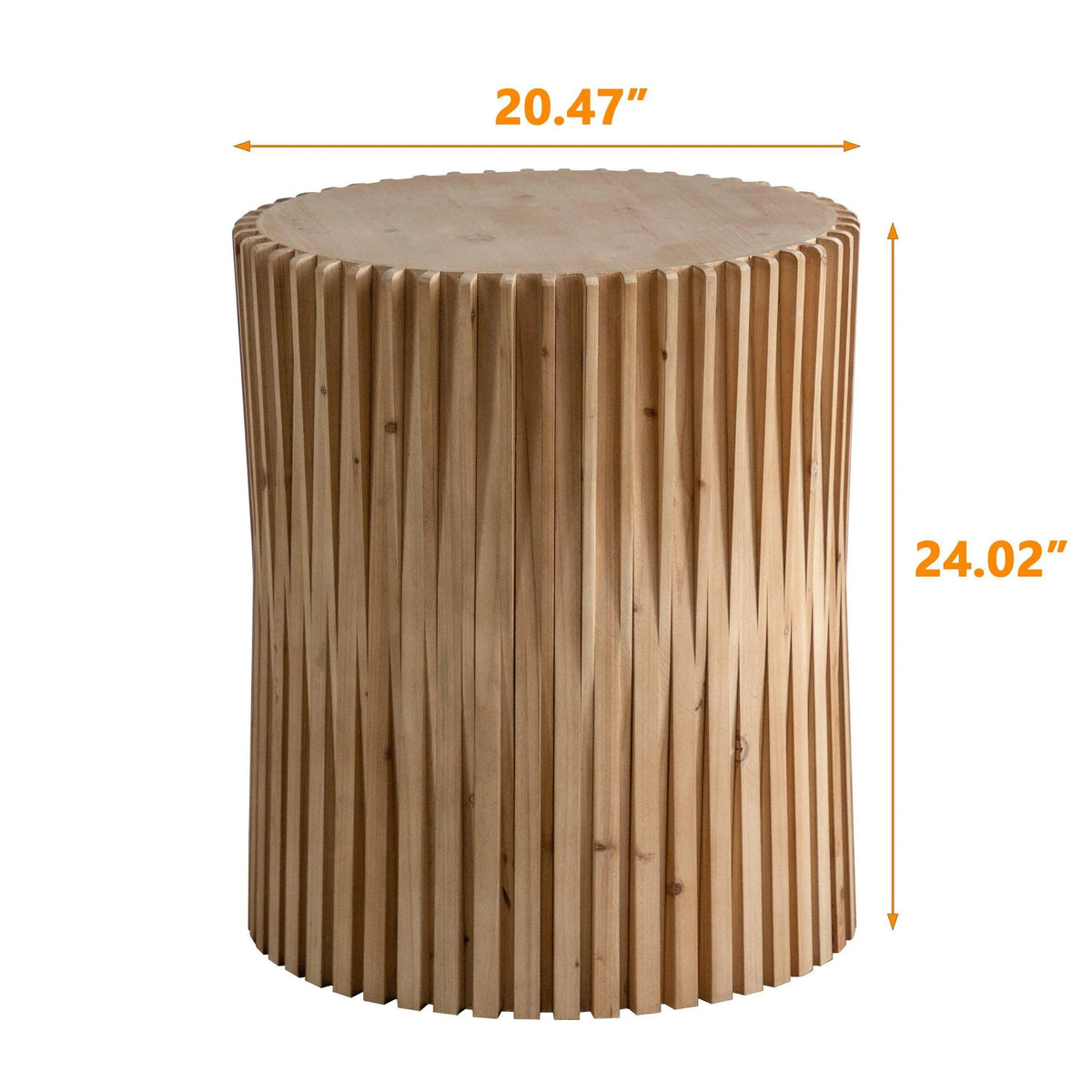 Cylindrical Coffee Table with Vertical Texture U135