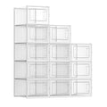 Pack of 12 Clear Plastic Stackable Shoe Storage Boxes R9256
