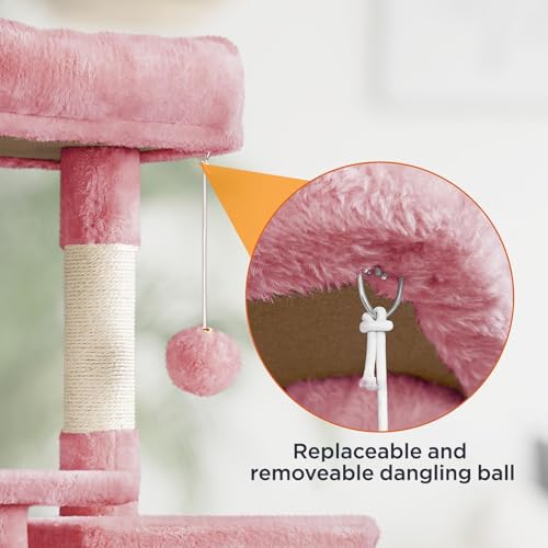 63 Inches Tall Cat Tree with Scratching Posts G92038