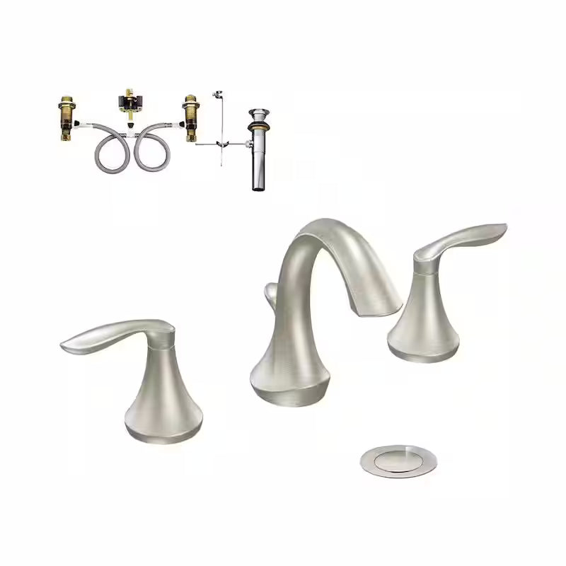 8 in. Widespread 2-Handle Bathroom Faucet Trim Kit in Brushed Nickel P313