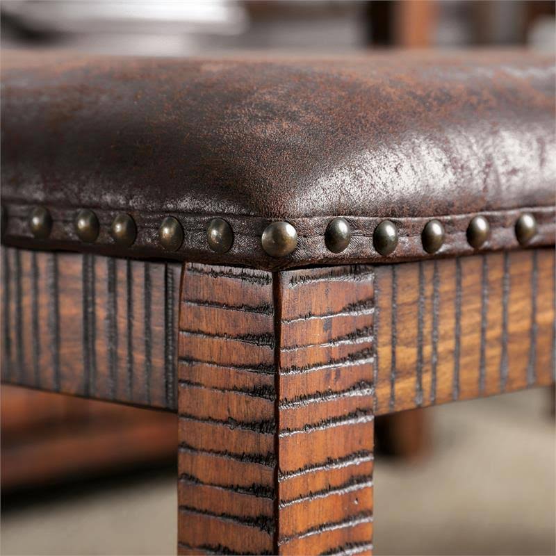 Solid Wood Counter Height Bench in Dark Oak I5519