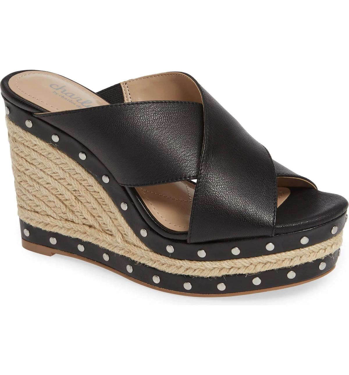 Black Espadrille Platform Wedge Heel Sandals Q10188