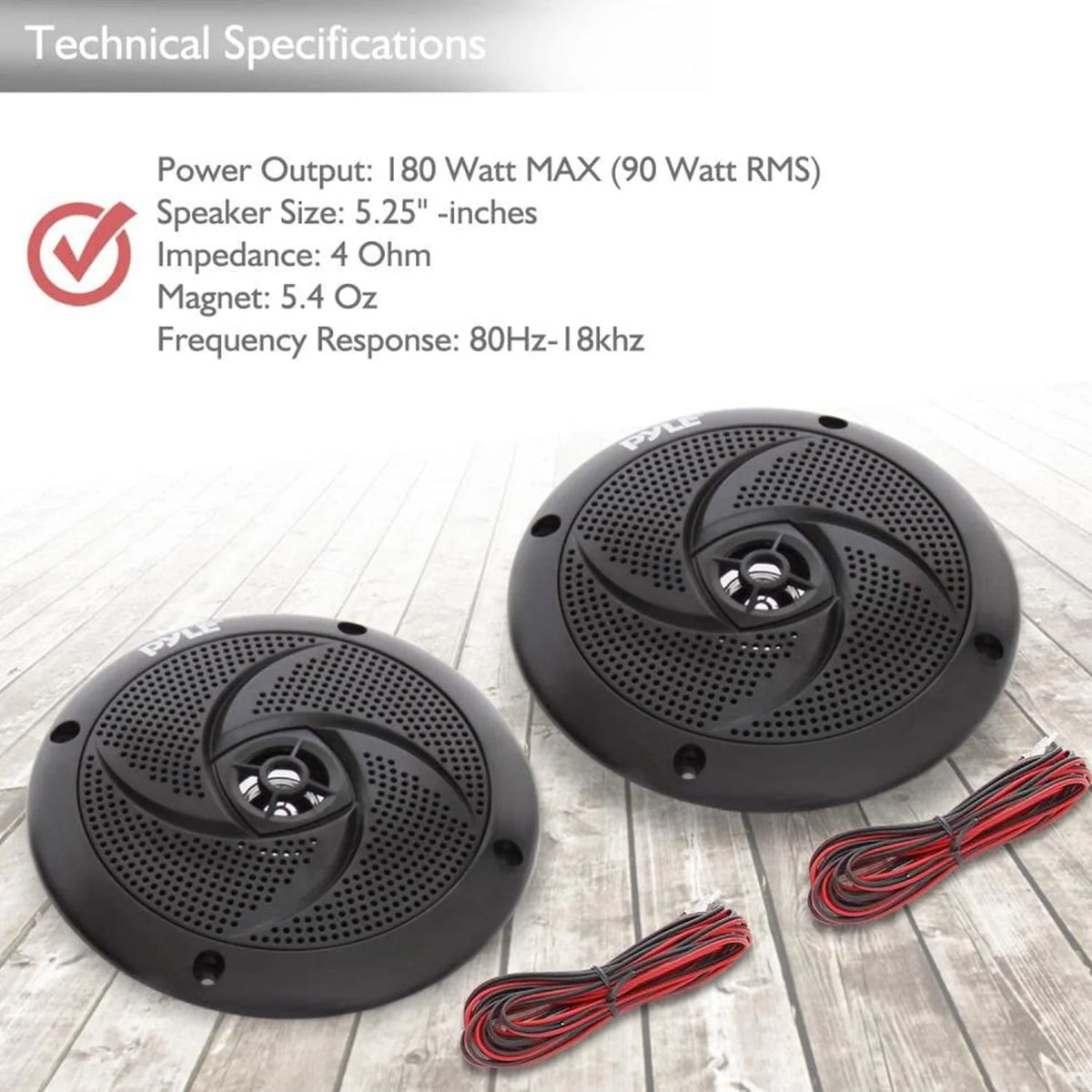 5.25-In Waterproof Low Profile Marine Speakers K157