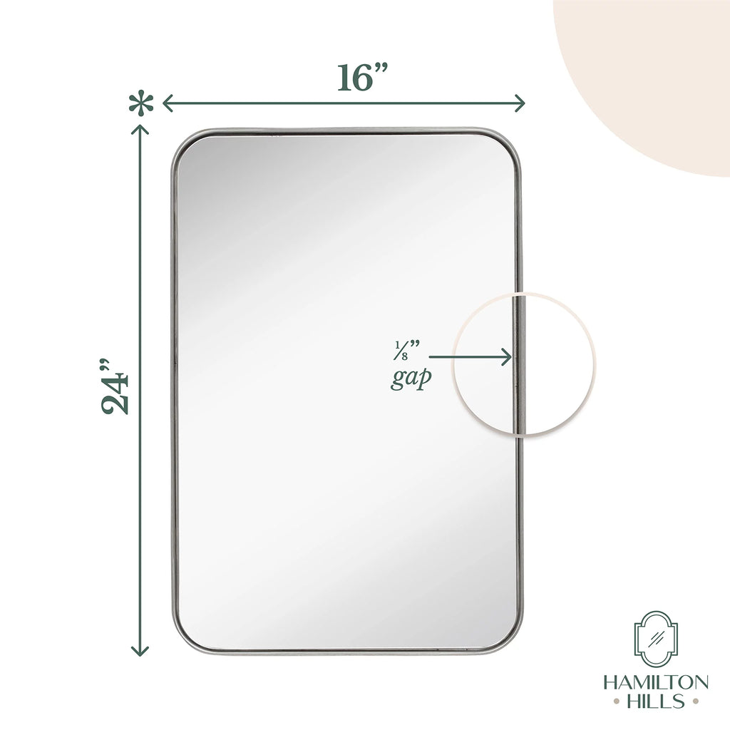 Contemporary Brushed Metal Wall Mirror B397
