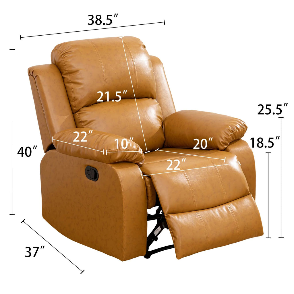 Yellow Leather Recliner Chair N36981
