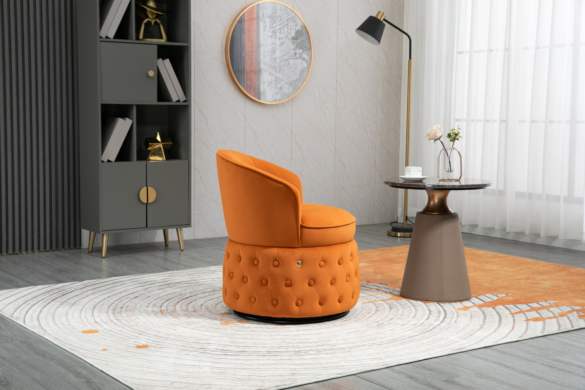 Swivel Cuddle Barrel Accent Sofa Chairs with Wide Upholstered Fluffy Velvet Fabric Chair Q35145
