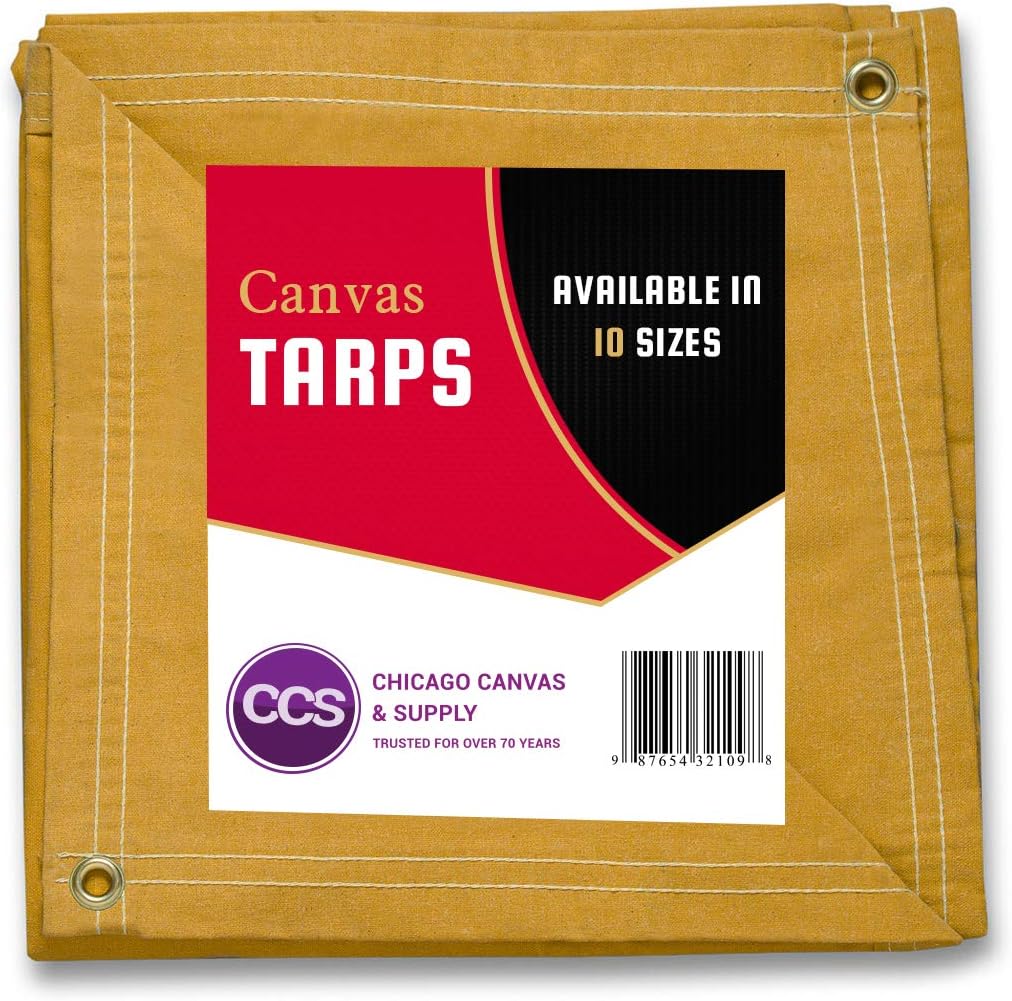 Waterproof Canvas Tarp with Grommets, Brown, 6 by 8 Feet Pack of 2 O235124