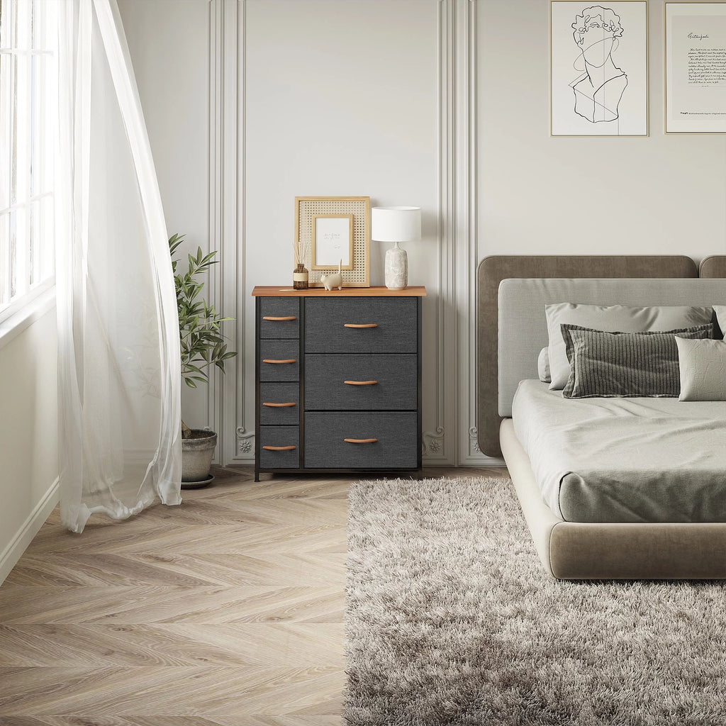 Grey 7 Drawer Storage Dresser Q590