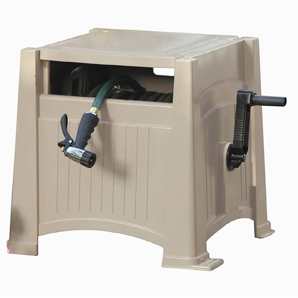 Light Taupe Resin Garden Hose Reel Hideaway (2 Pack) U8070
