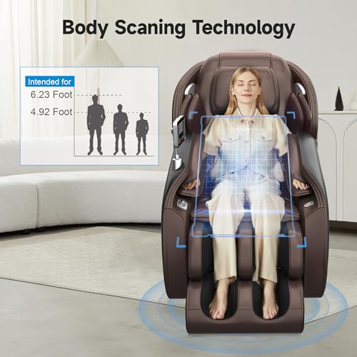 Brown Full Body Zero Gravity SL-Track Shiatsu Massage Recliner Chair O162528