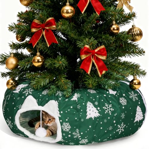 Cat Tunnel Bed Christmas Tree Skirt W1949