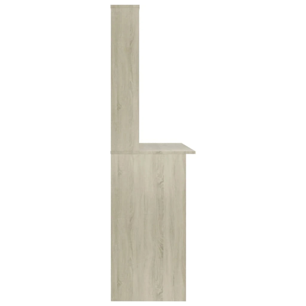 Sonoma Oak Engineered Wood Desk with Shelves M26418