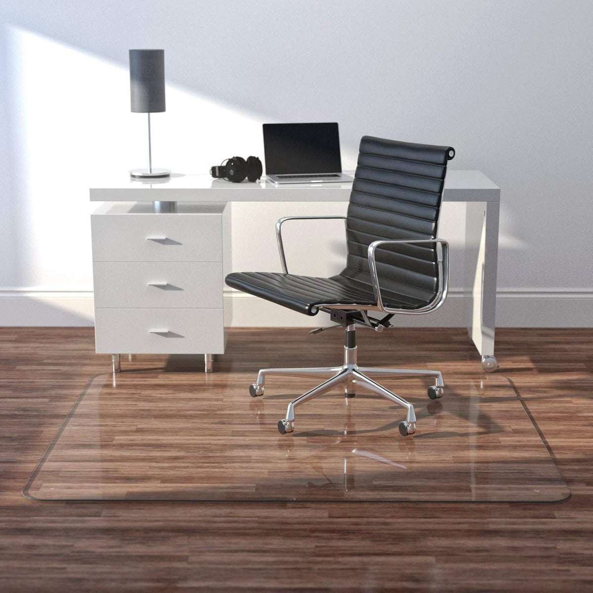 Glass Office Chair Mat Rectangle 36 x 48 Ultra Clear N2323