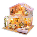 Wooden Doll House Building Puzzle with Furniture and LED Light I7474