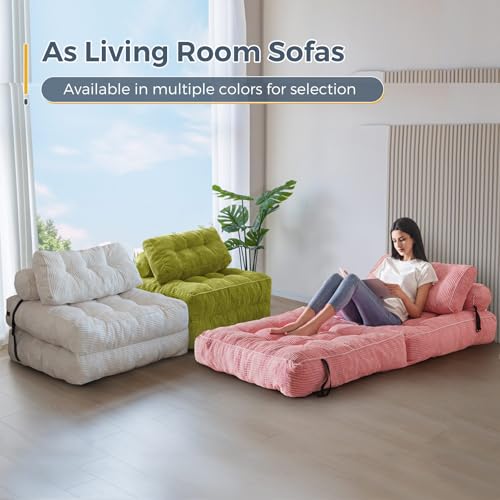 Folding Sofa Bed Convertible Sleeper Chair with Pillow Dark Grey E991385