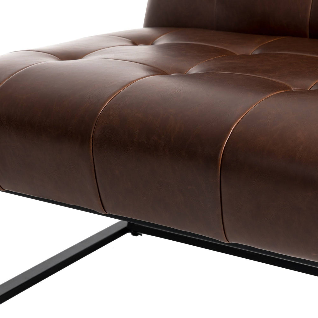 Black PU Leather Tufted Accent Chair G65684