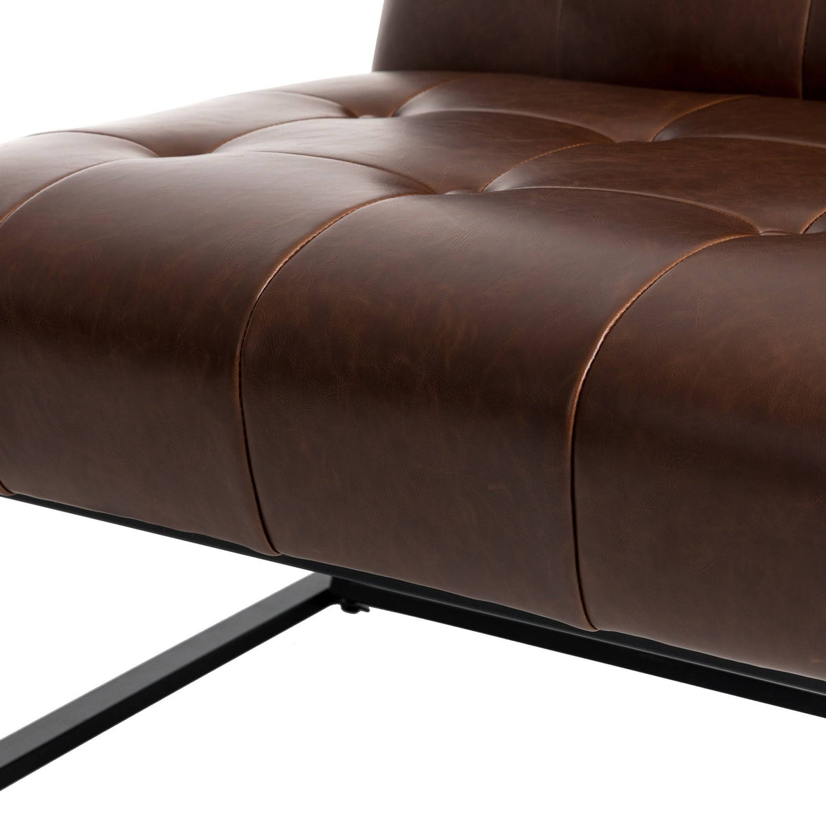 Black PU Leather Tufted Accent Chair G65684