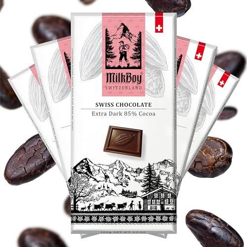 85% Cocoa Swiss Dark Chocolate, 3.5 oz, 5 Pack X9182