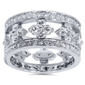 3ct Diamond Vintage Style Eternity Ring 14K White Gold M8971