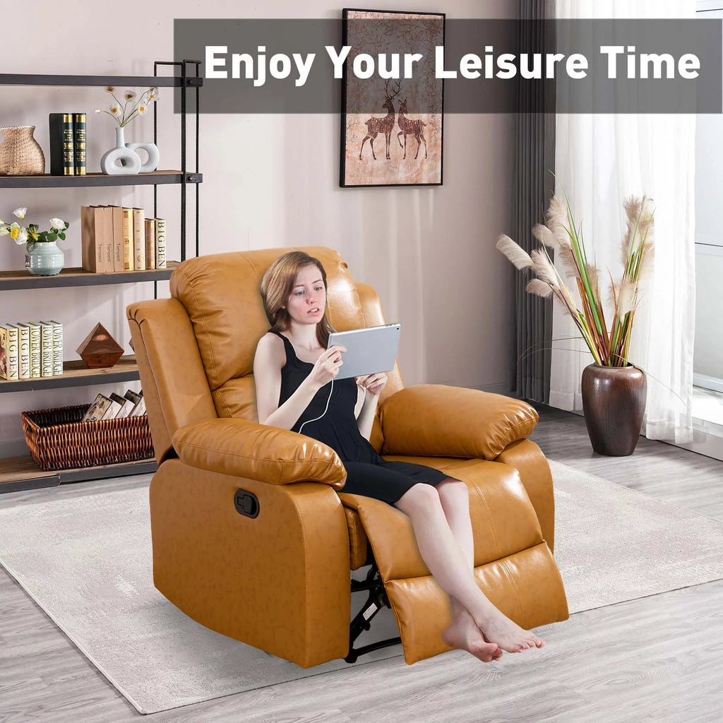 Yellow Leather Recliner Chair N36981