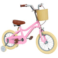 16 Inch Kids Bike with Handbrake Basket Training Wheels Yellow V585535