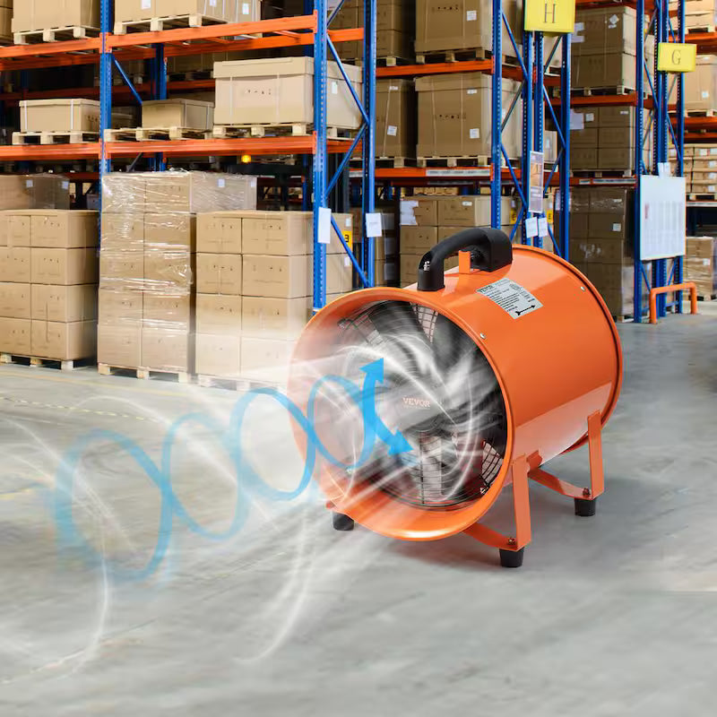 Orange 10 in. Heavy Duty Blower Fan with 33 ft. Duct Hose F15823