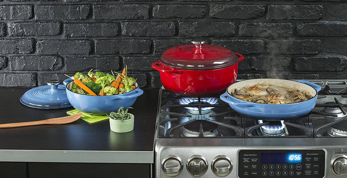 7.5 Quart Enameled Cast Iron Dutch Oven with Lid R253