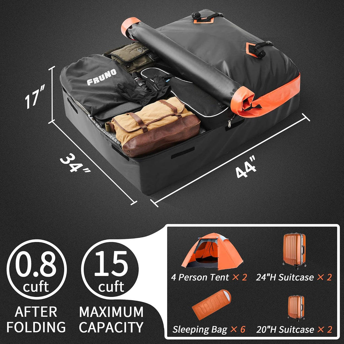 15 CUFT Waterproof Rooftop Cargo Carrier J416568