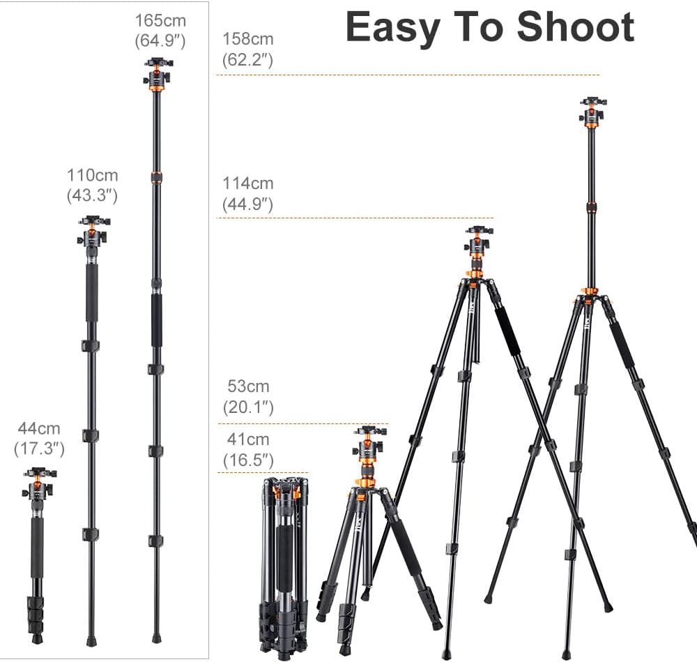 62 inch DSLR Camera Tripod with Monopod and Aluminum Alloy Quick Release Plate A90513