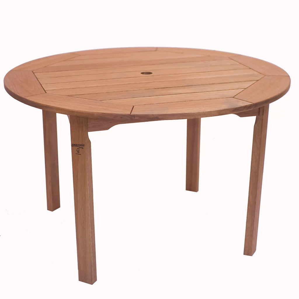 5-Piece Round Eucalyptus Wood Patio Dining Set Q838647