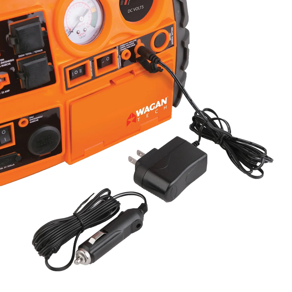 12-Volt Jump Starter, Air Compressor, Radio, USB Charger, and Inverter P653013