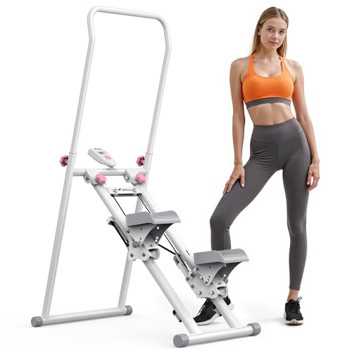 Compact Folding Vertical Climber Machine with Adjustable Handlebar & Pedals C4390