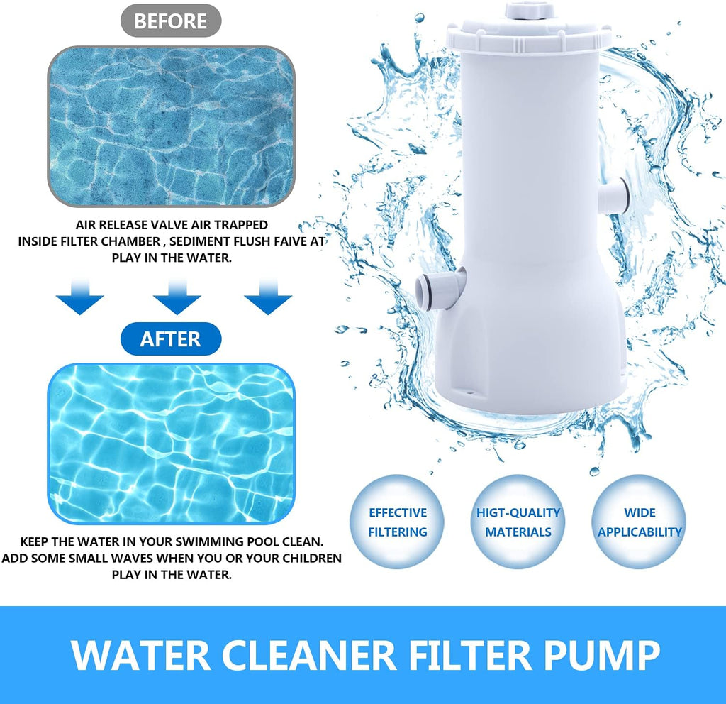 1000 GPH Above Ground Pool Filter Pump with 1 Filter Cartridge, 110-120V with GFCI, Pack of 2 E8057