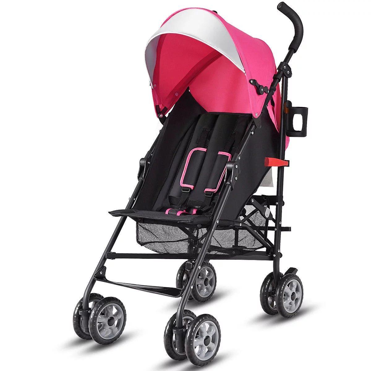 Folding Lightweight Umbrella Stroller with Storage Basket Black C326