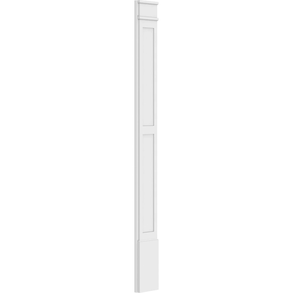 Two Equal Flat Panel PVC Pilaster with Decorative Capital & Base (Pair) T169249