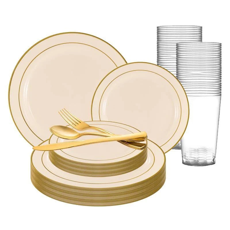120 Settings Ivory Plastic Wedding Value Set Y158