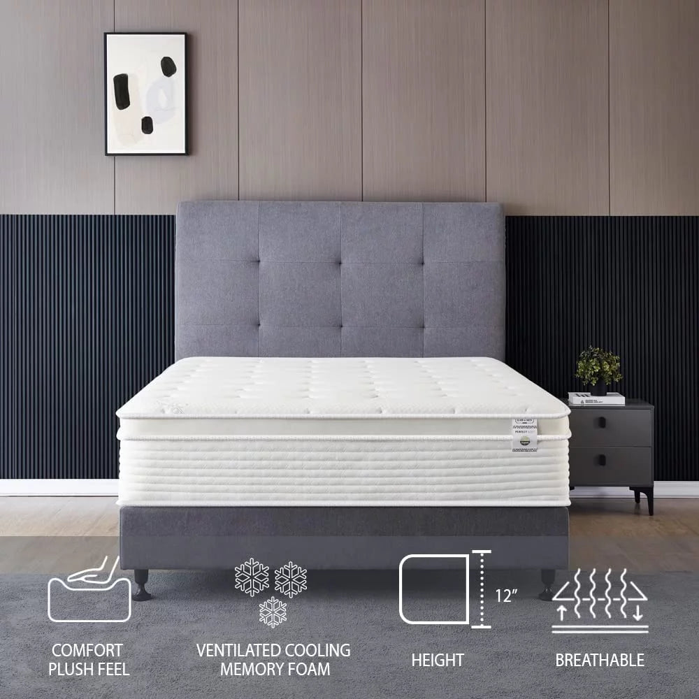 Full Size 12 Inch Memory Foam Spring Hybrid Mattress Z78917
