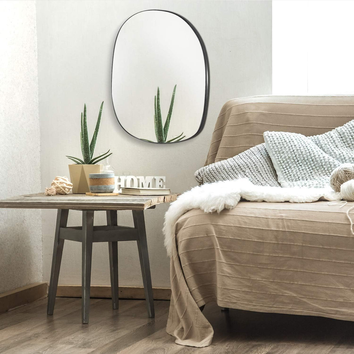 Asymmetrical Wall Mounted Mirror, 19.7 x 20.5 Inches Z30813