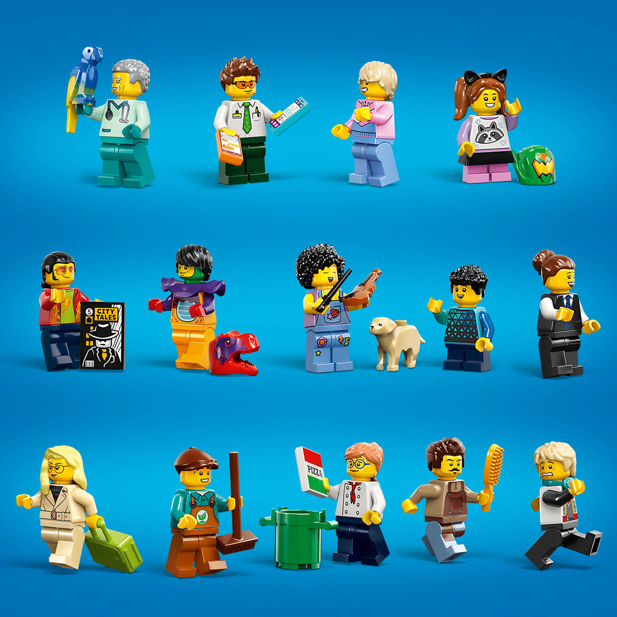 LEGO City Building Toy Set with 14 Minifigure Characters and Dog Figure S390733