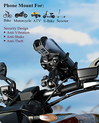 Motorcycle Phone Holder with Vibration Dampener Handlebar Mount U141481