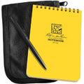All-Weather Spiral Notebooks with Pen, 4in x 6in, 100 Pages, Black U566291