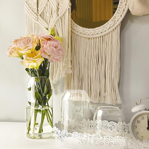 Clear Ribbed Glass Vase, 7.87 Inches M9706