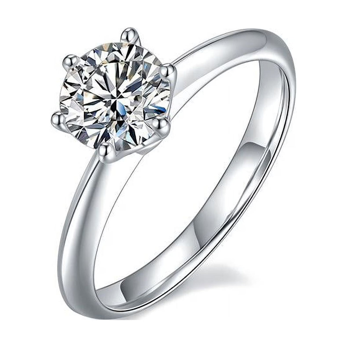 1 Carat Round Cut Moissanite Solitaire Engagement Ring L877346