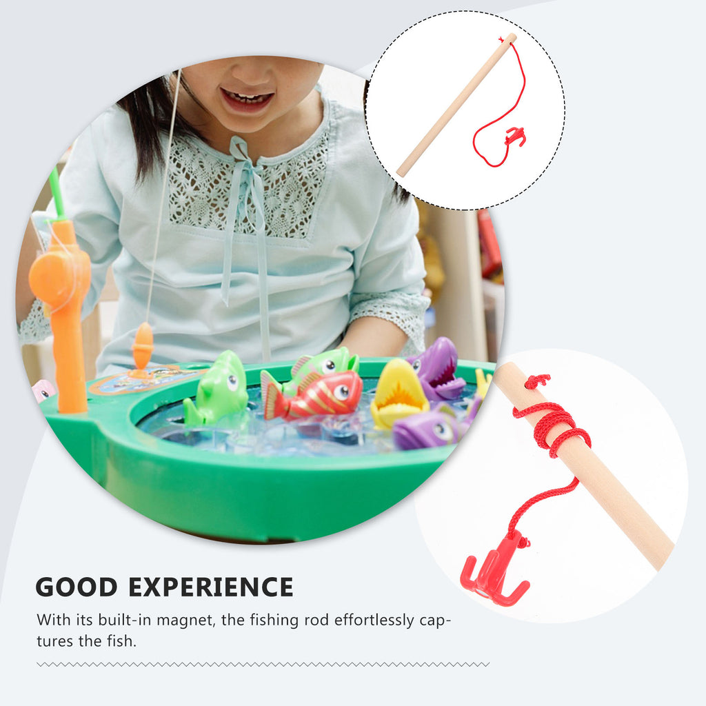 4pcs Wooden Magnetic Fishing Rod Toys L96328